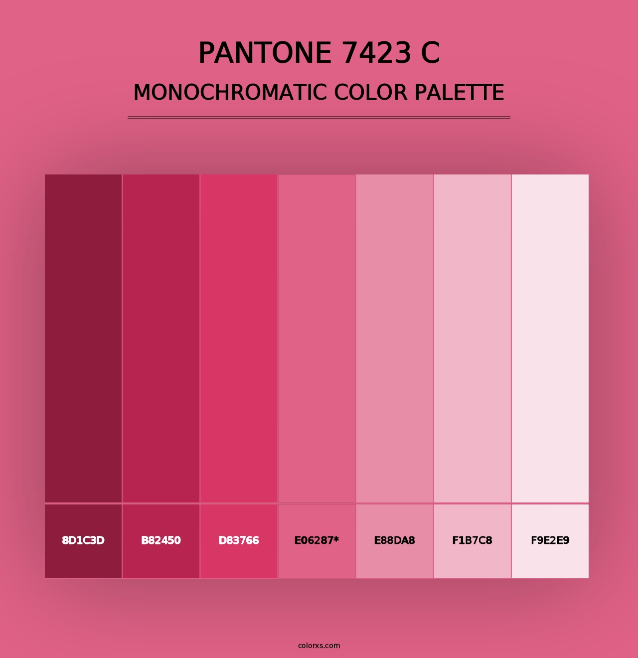 PANTONE 7423 C - Monochromatic Color Palette