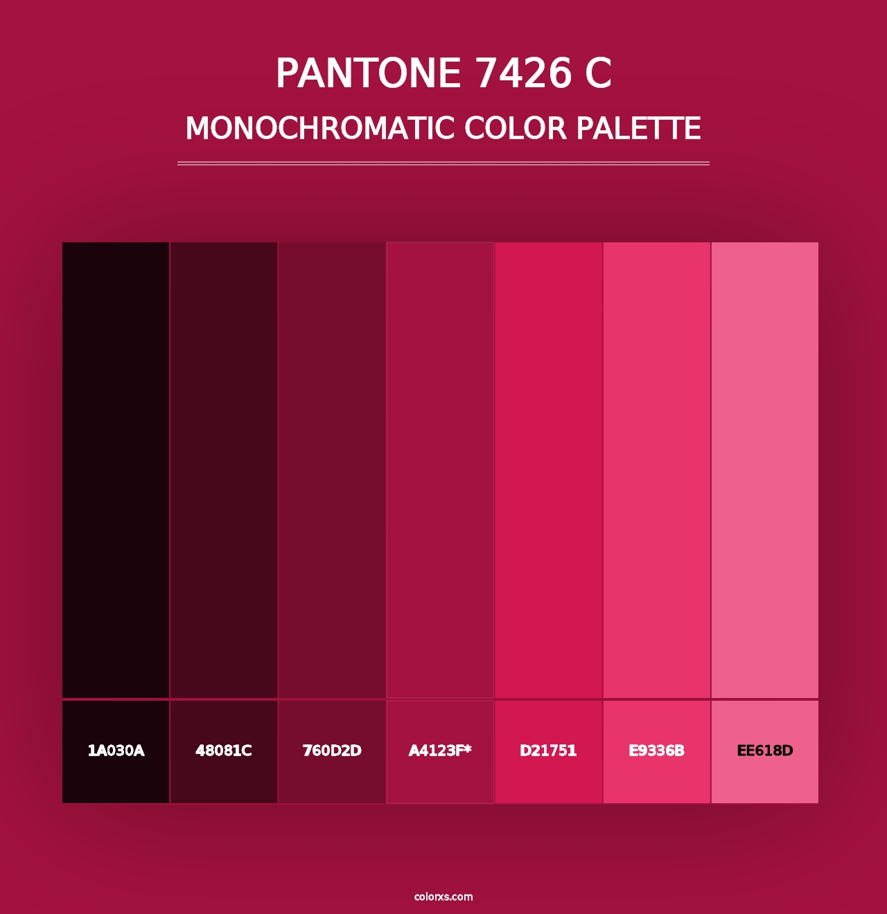 PANTONE 7426 C - Monochromatic Color Palette