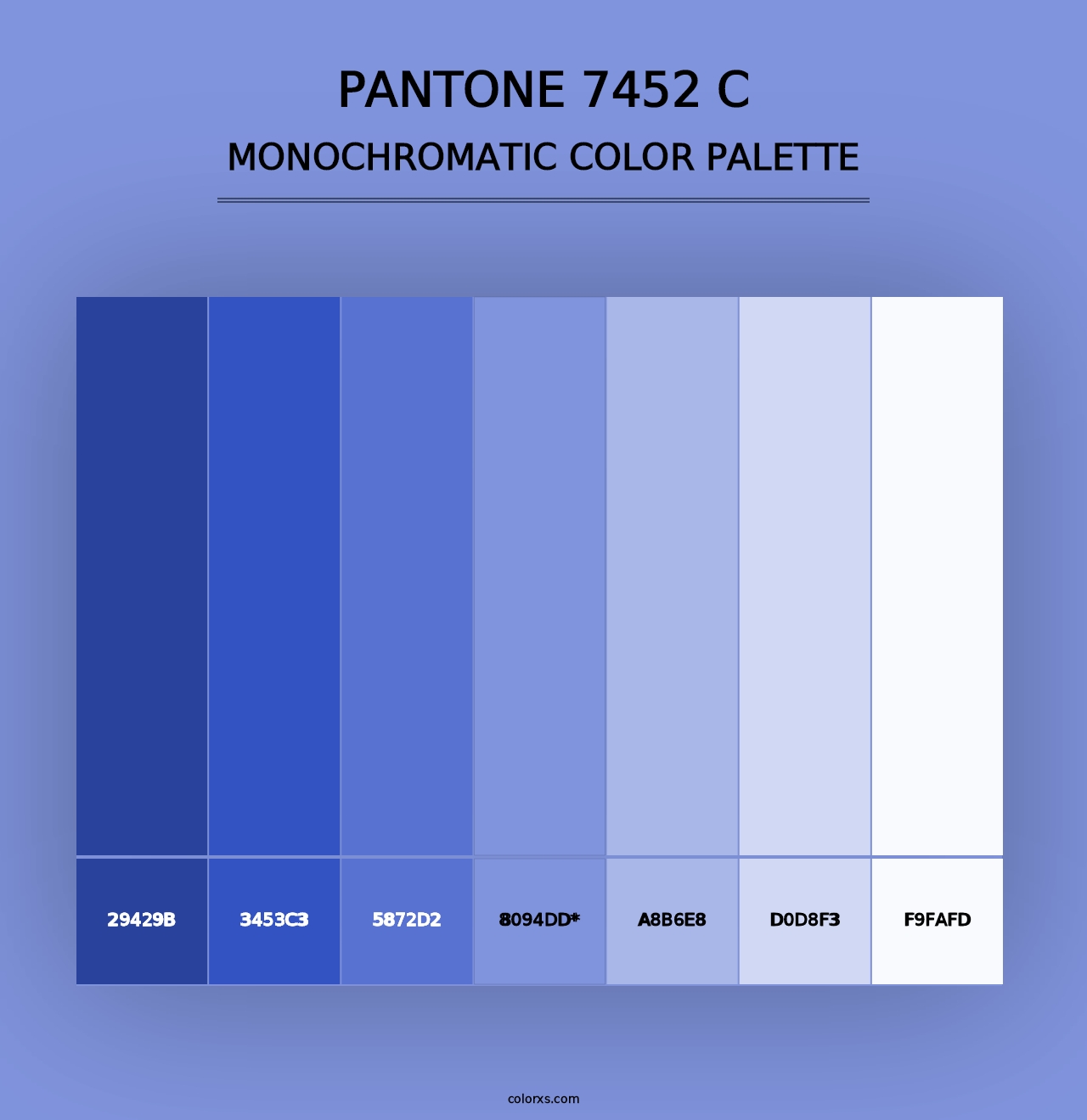 PANTONE 7452 C - Monochromatic Color Palette