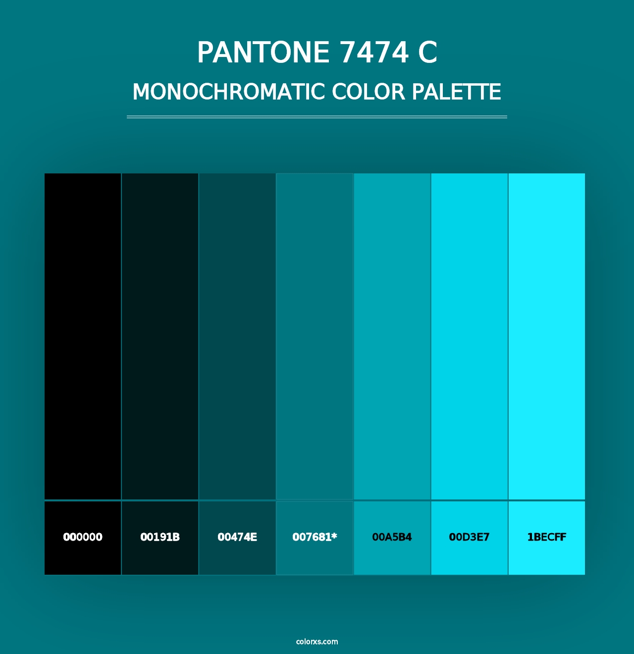 PANTONE 7474 C - Monochromatic Color Palette