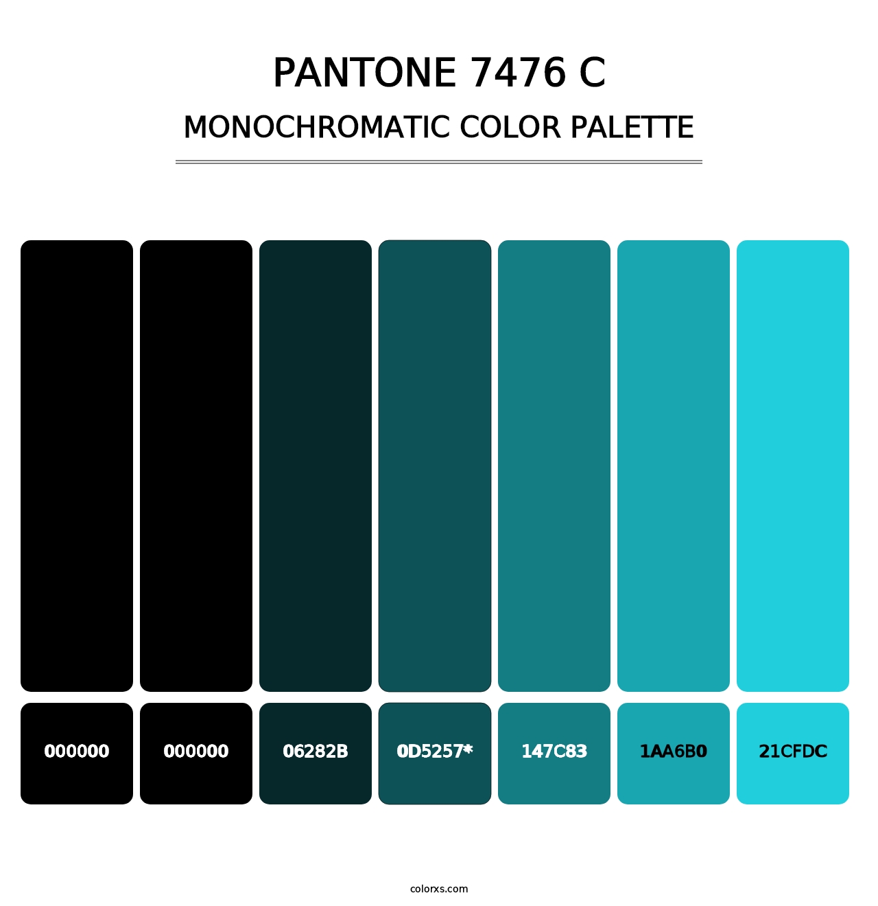 PANTONE 7476 C - Monochromatic Color Palette