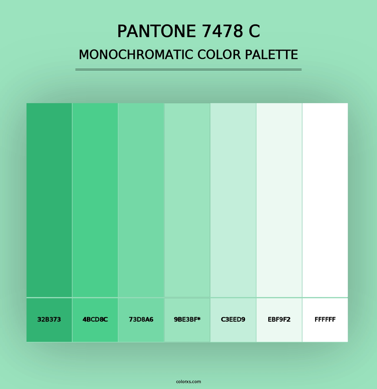 PANTONE 7478 C - Monochromatic Color Palette