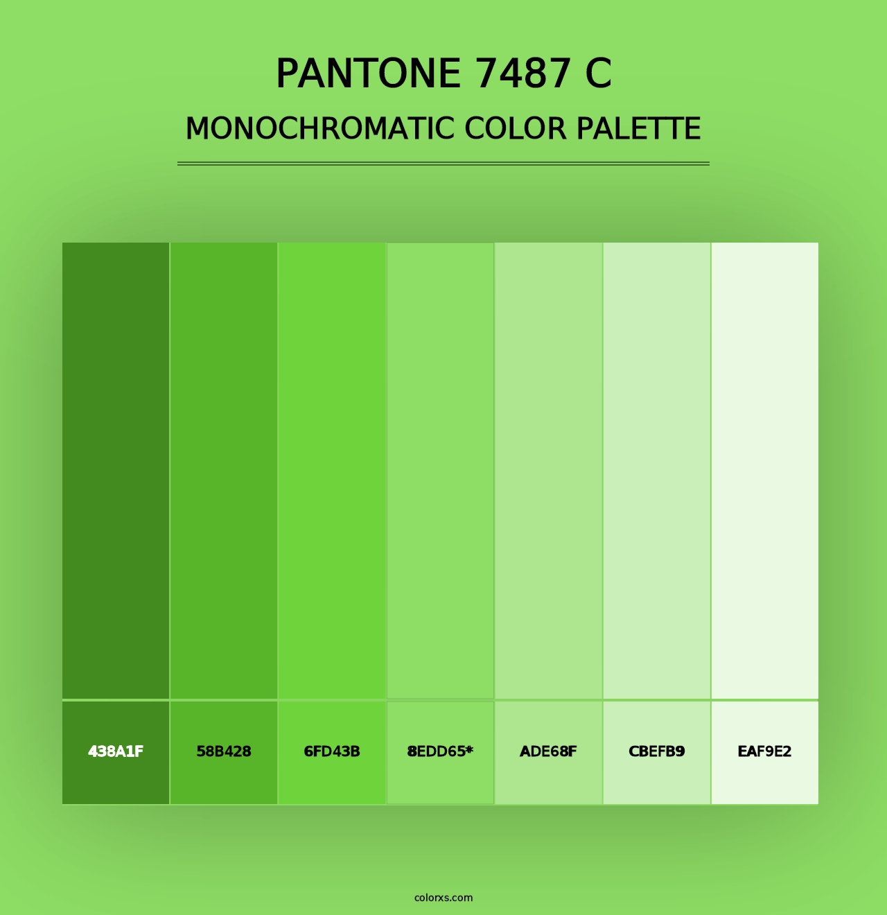 PANTONE 7487 C - Monochromatic Color Palette