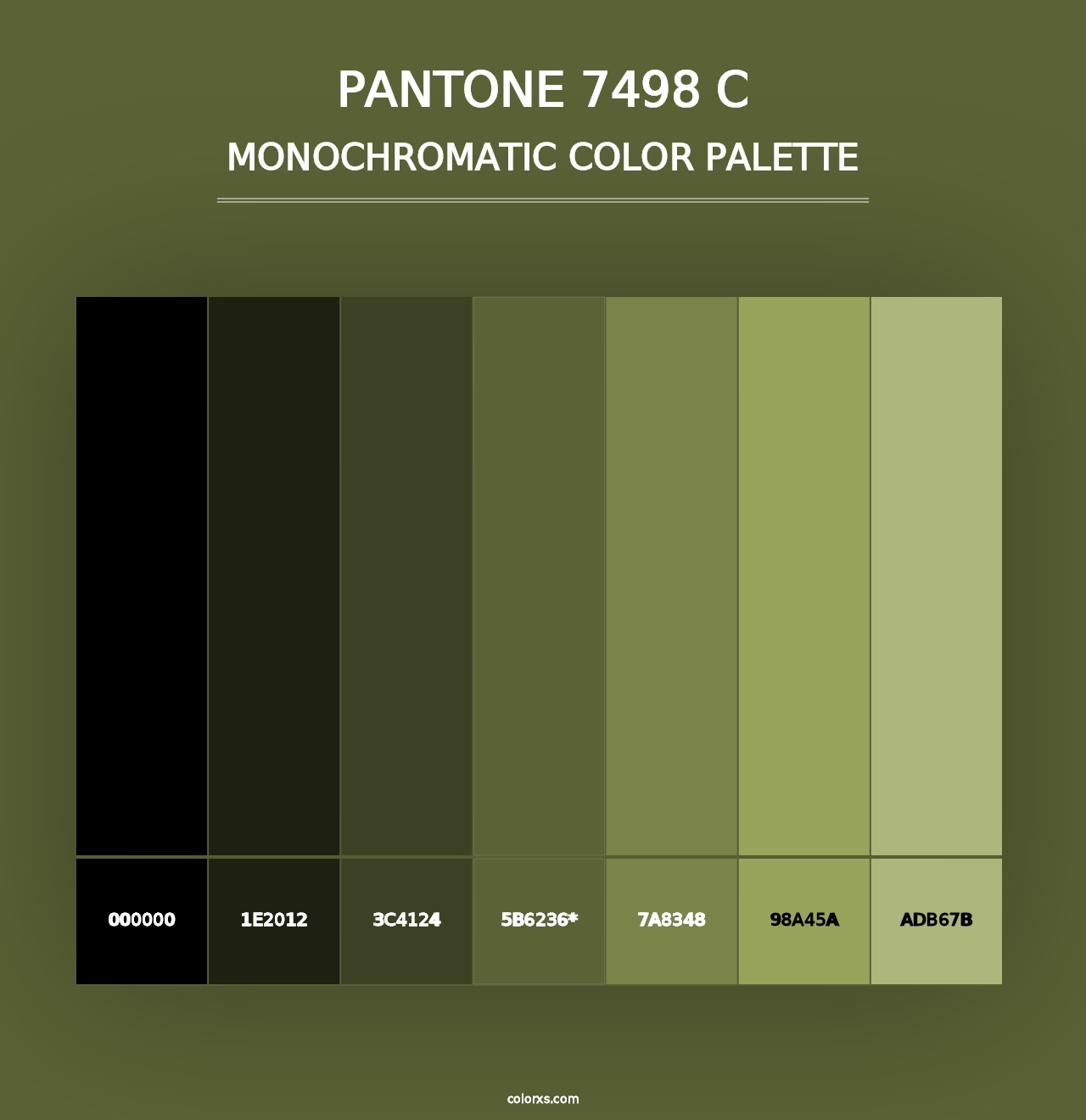 PANTONE 7498 C - Monochromatic Color Palette