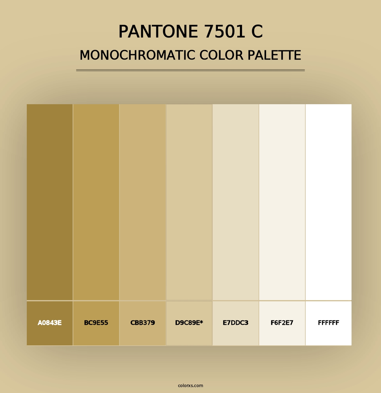 PANTONE 7501 C - Monochromatic Color Palette