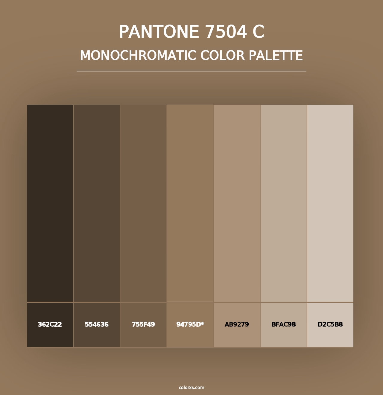 PANTONE 7504 C - Monochromatic Color Palette