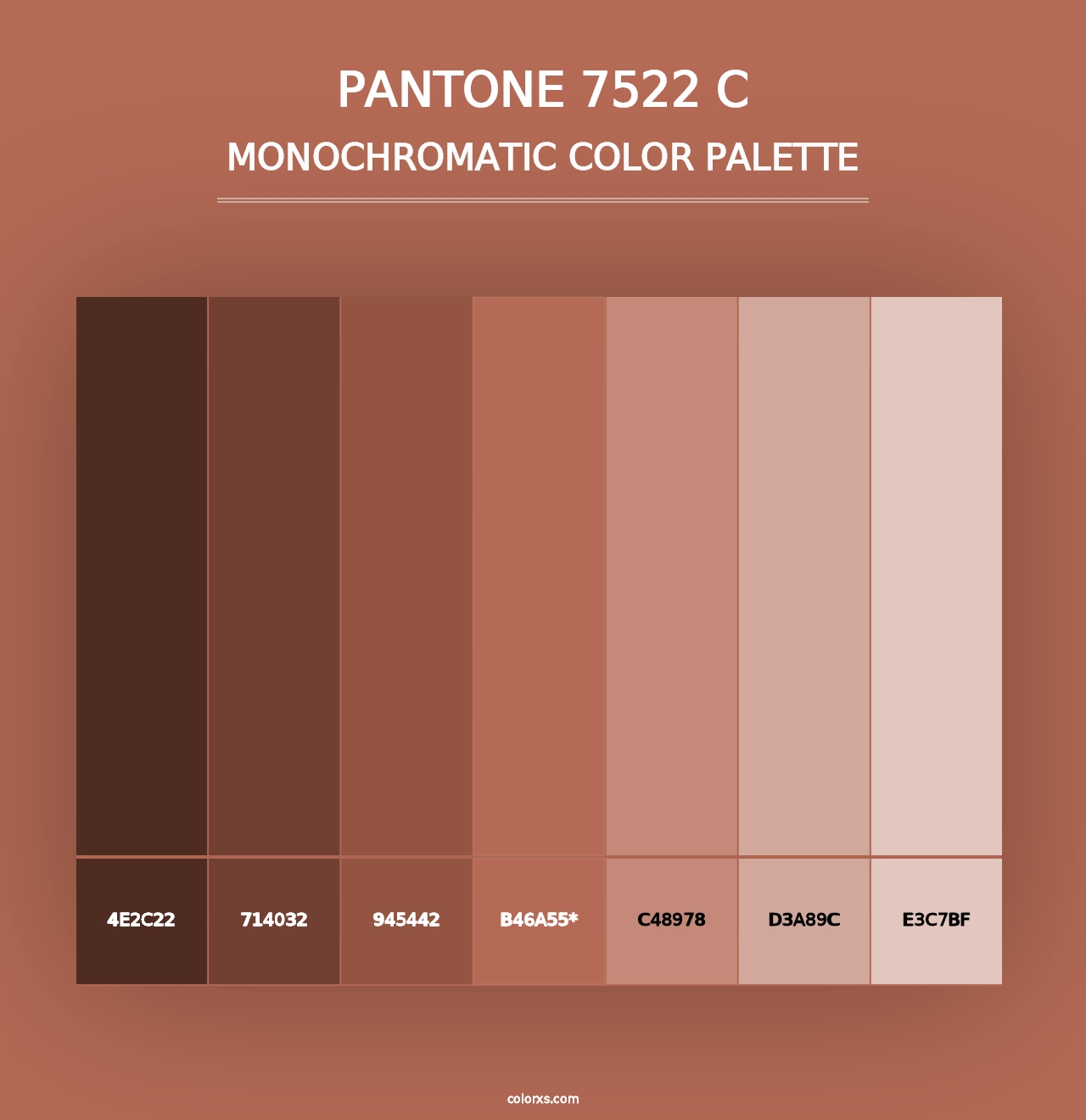 PANTONE 7522 C - Monochromatic Color Palette