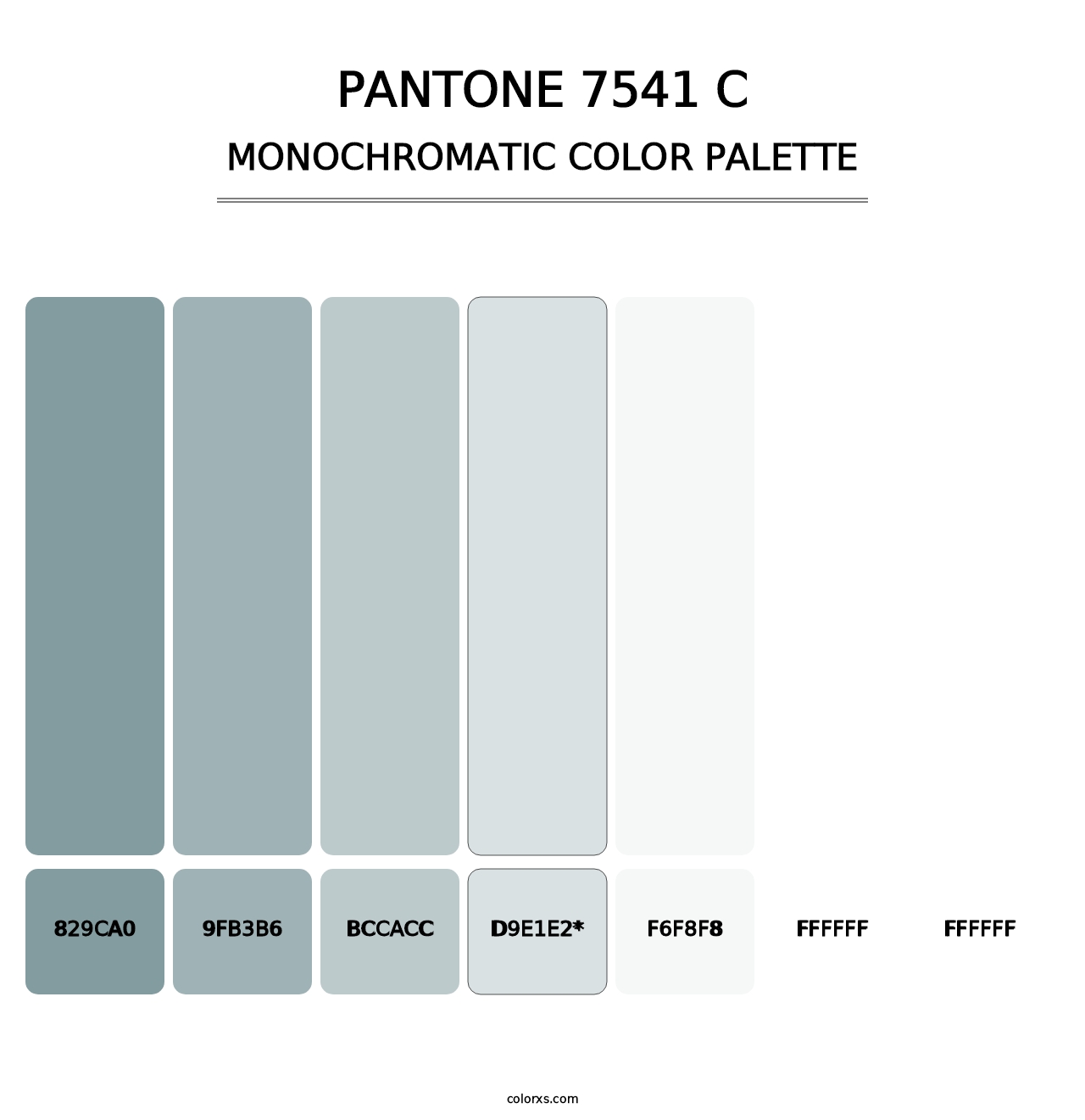 PANTONE 7541 C - Monochromatic Color Palette