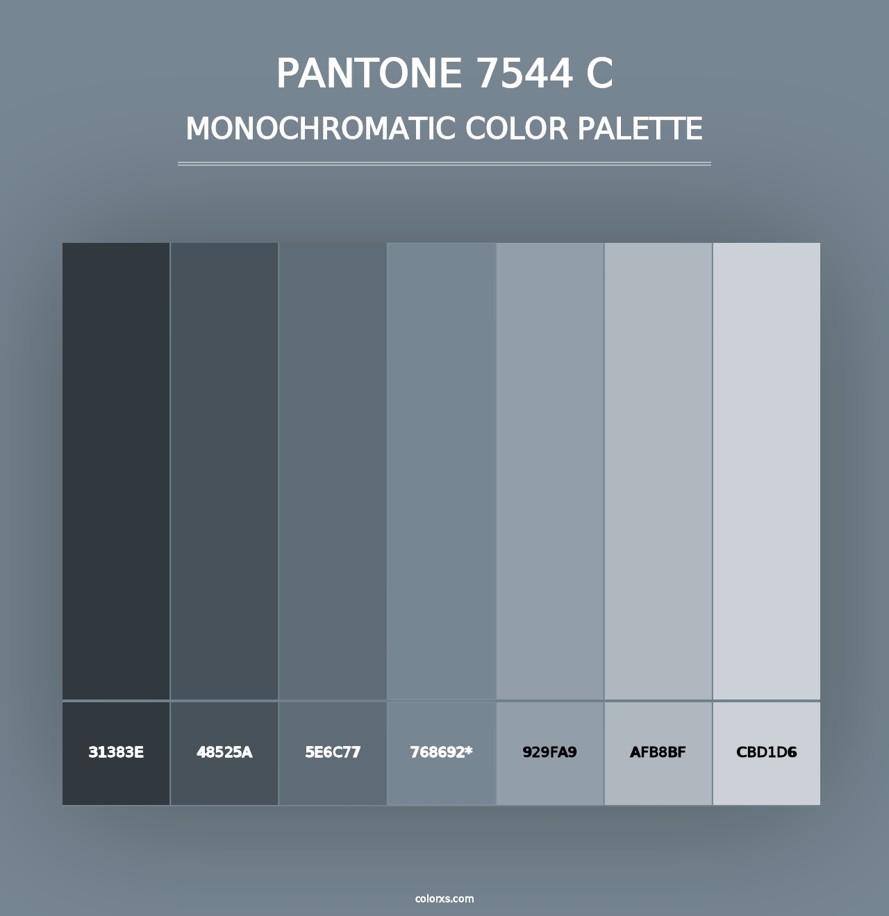 PANTONE 7544 C - Monochromatic Color Palette