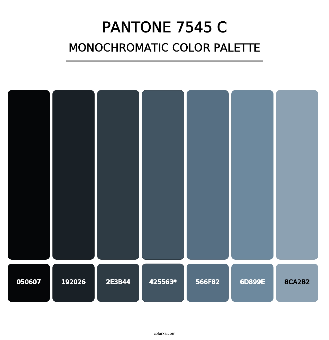 PANTONE 7545 C - Monochromatic Color Palette