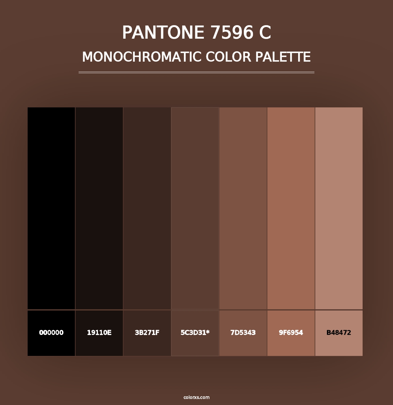 PANTONE 7596 C - Monochromatic Color Palette