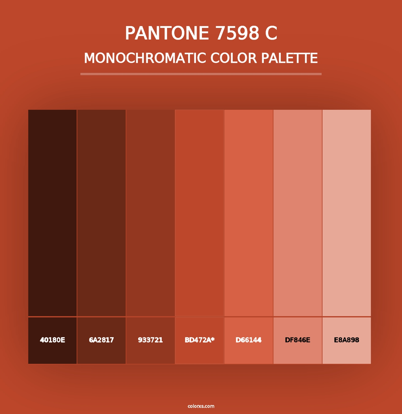 PANTONE 7598 C - Monochromatic Color Palette