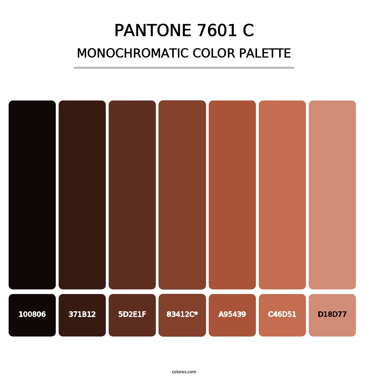 PANTONE 7601 C - Monochromatic Color Palette