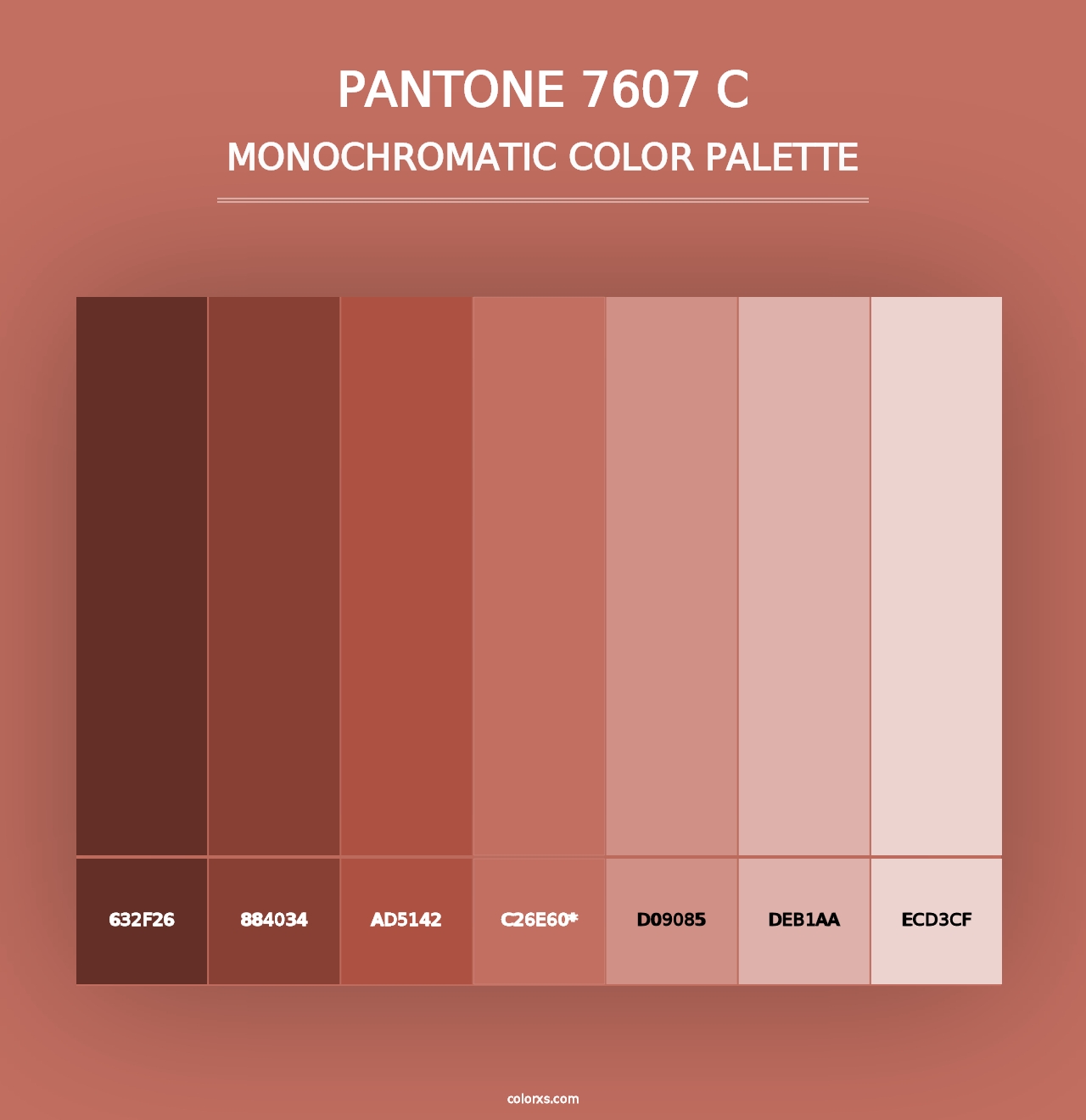 PANTONE 7607 C - Monochromatic Color Palette