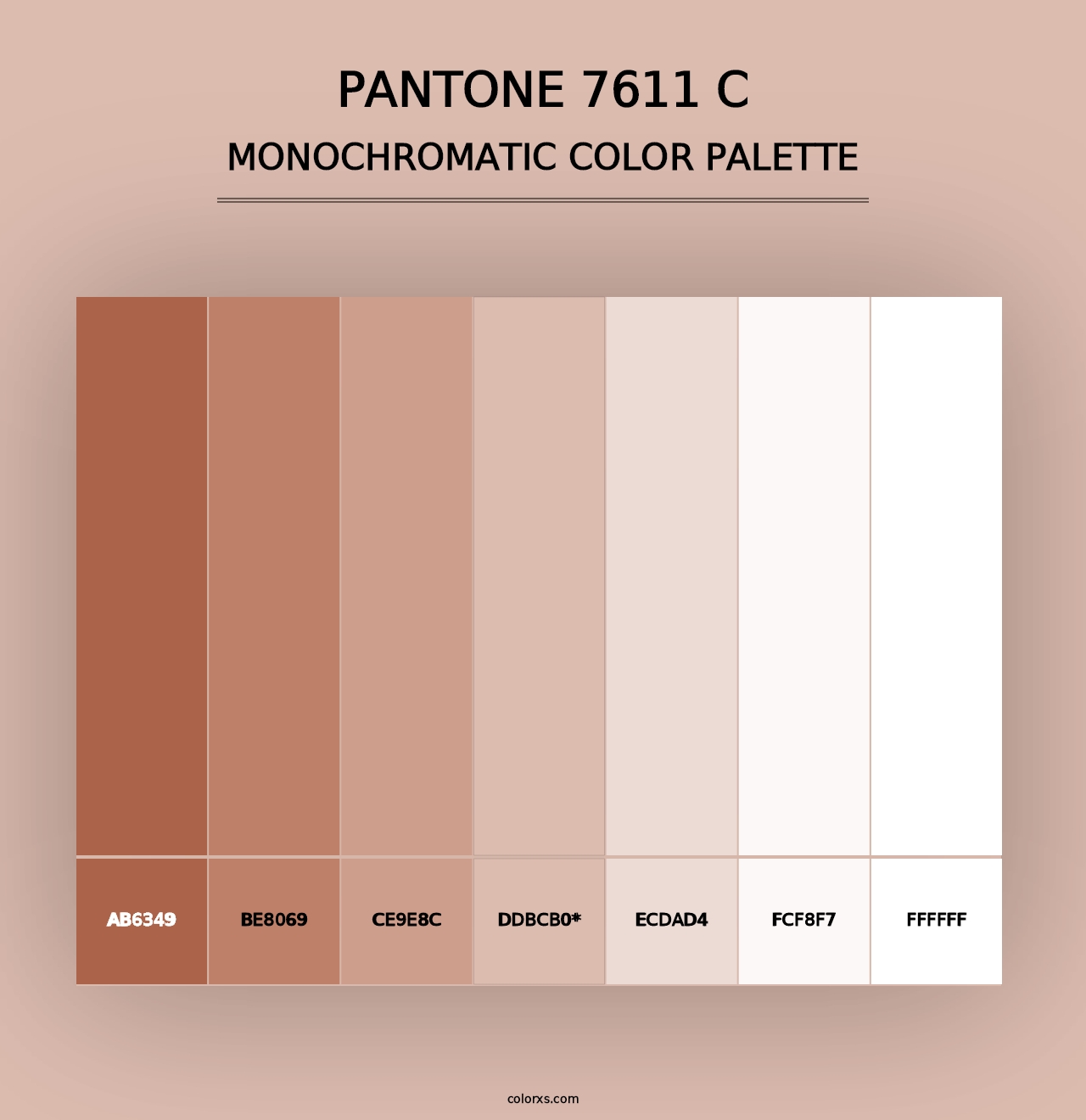 PANTONE 7611 C - Monochromatic Color Palette