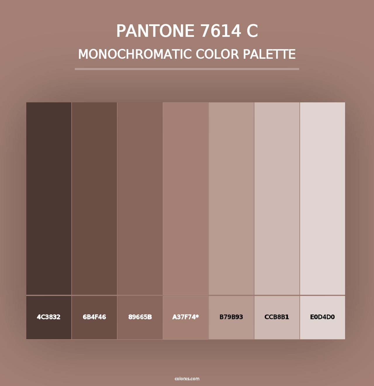 PANTONE 7614 C - Monochromatic Color Palette