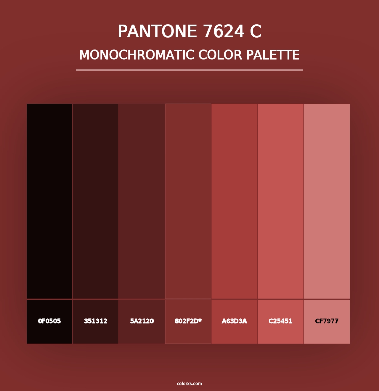 PANTONE 7624 C - Monochromatic Color Palette