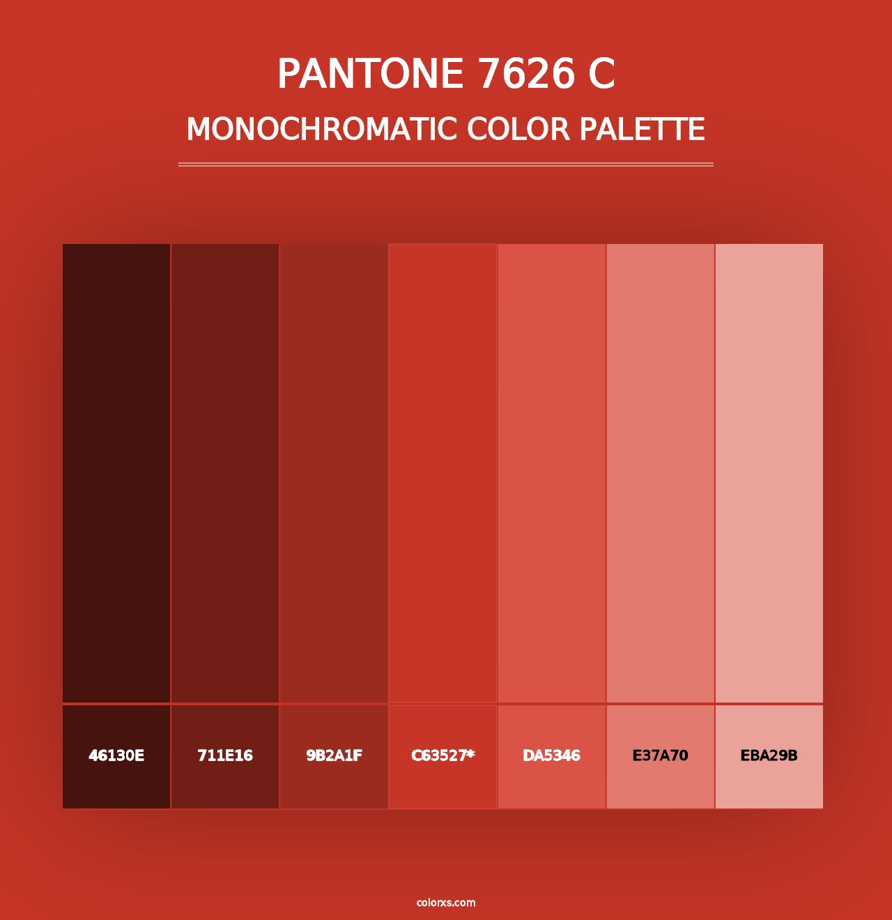 PANTONE 7626 C - Monochromatic Color Palette