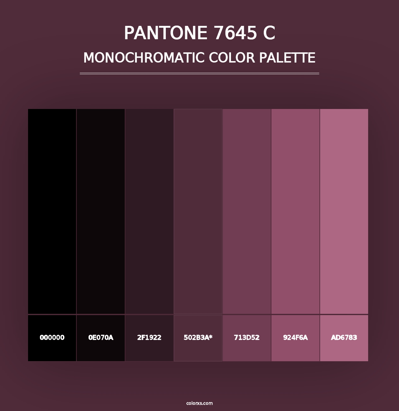 PANTONE 7645 C - Monochromatic Color Palette