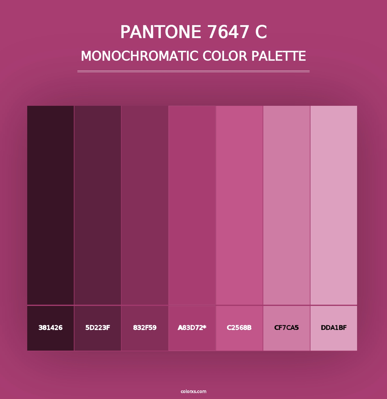 PANTONE 7647 C - Monochromatic Color Palette