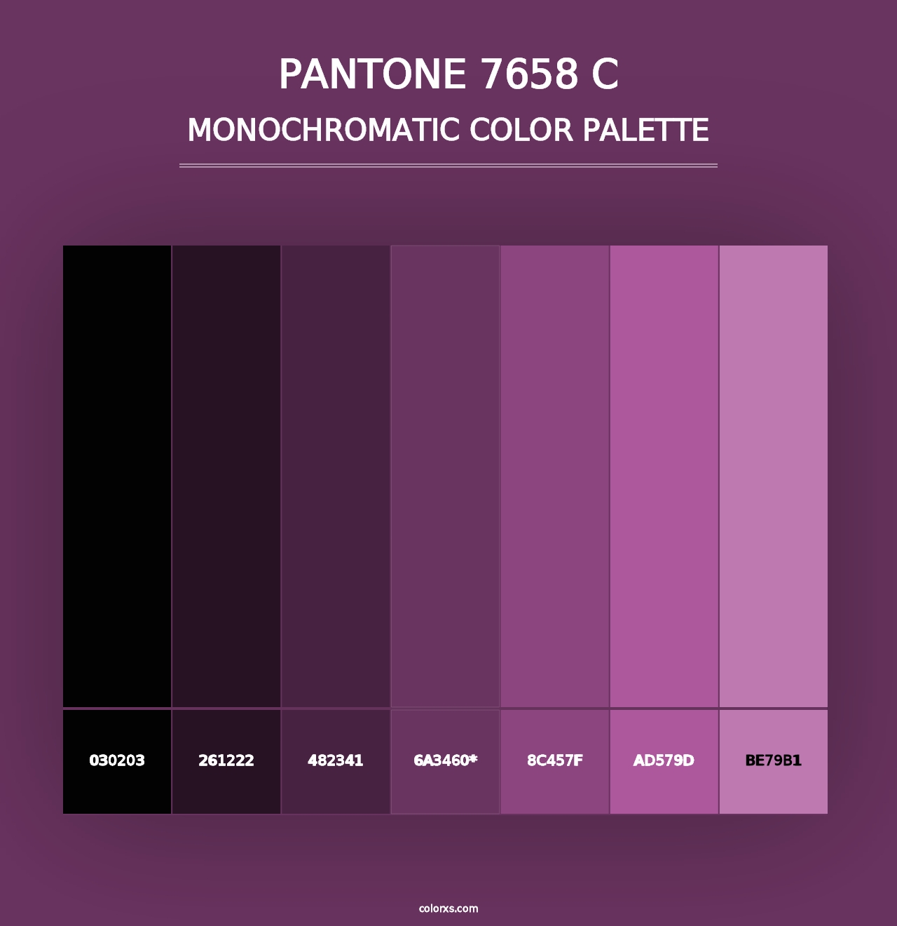 PANTONE 7658 C - Monochromatic Color Palette