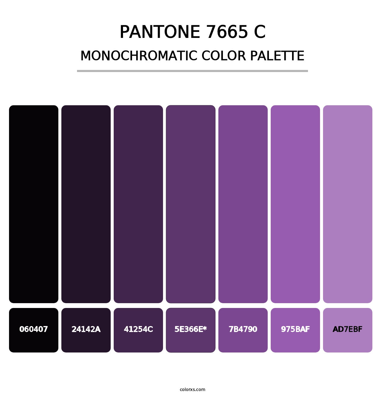 PANTONE 7665 C - Monochromatic Color Palette