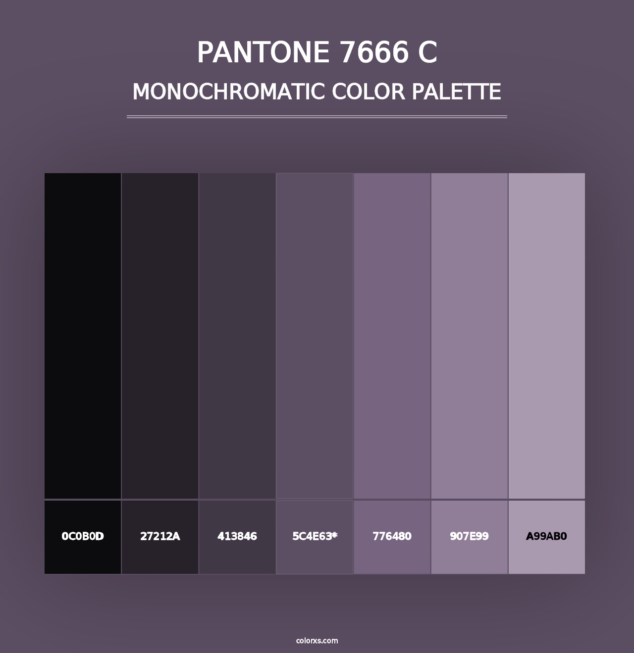 PANTONE 7666 C - Monochromatic Color Palette