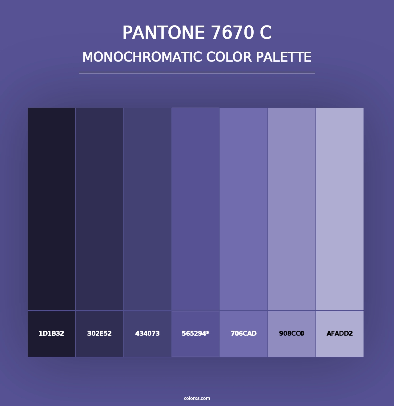 PANTONE 7670 C - Monochromatic Color Palette