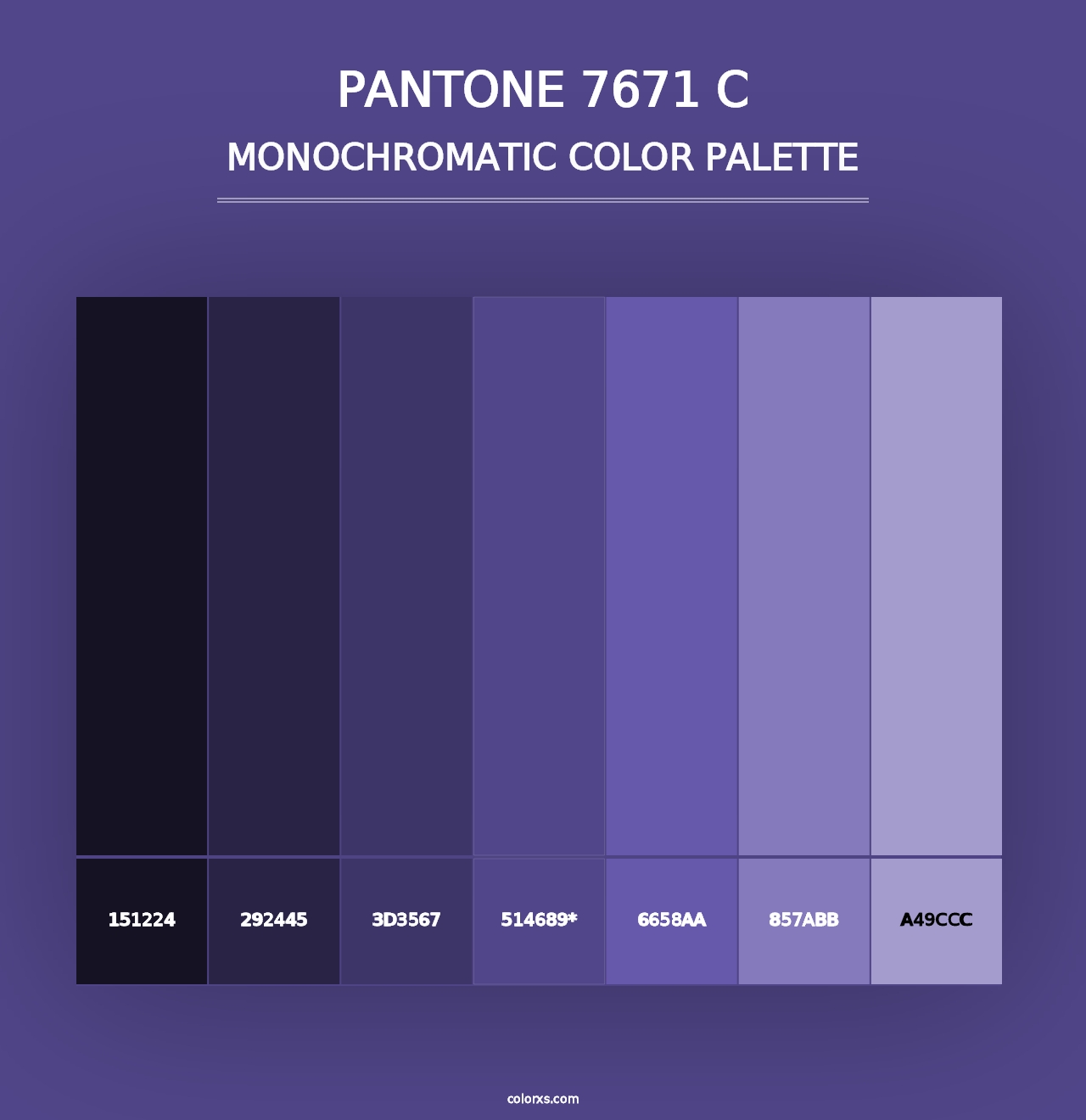 PANTONE 7671 C - Monochromatic Color Palette