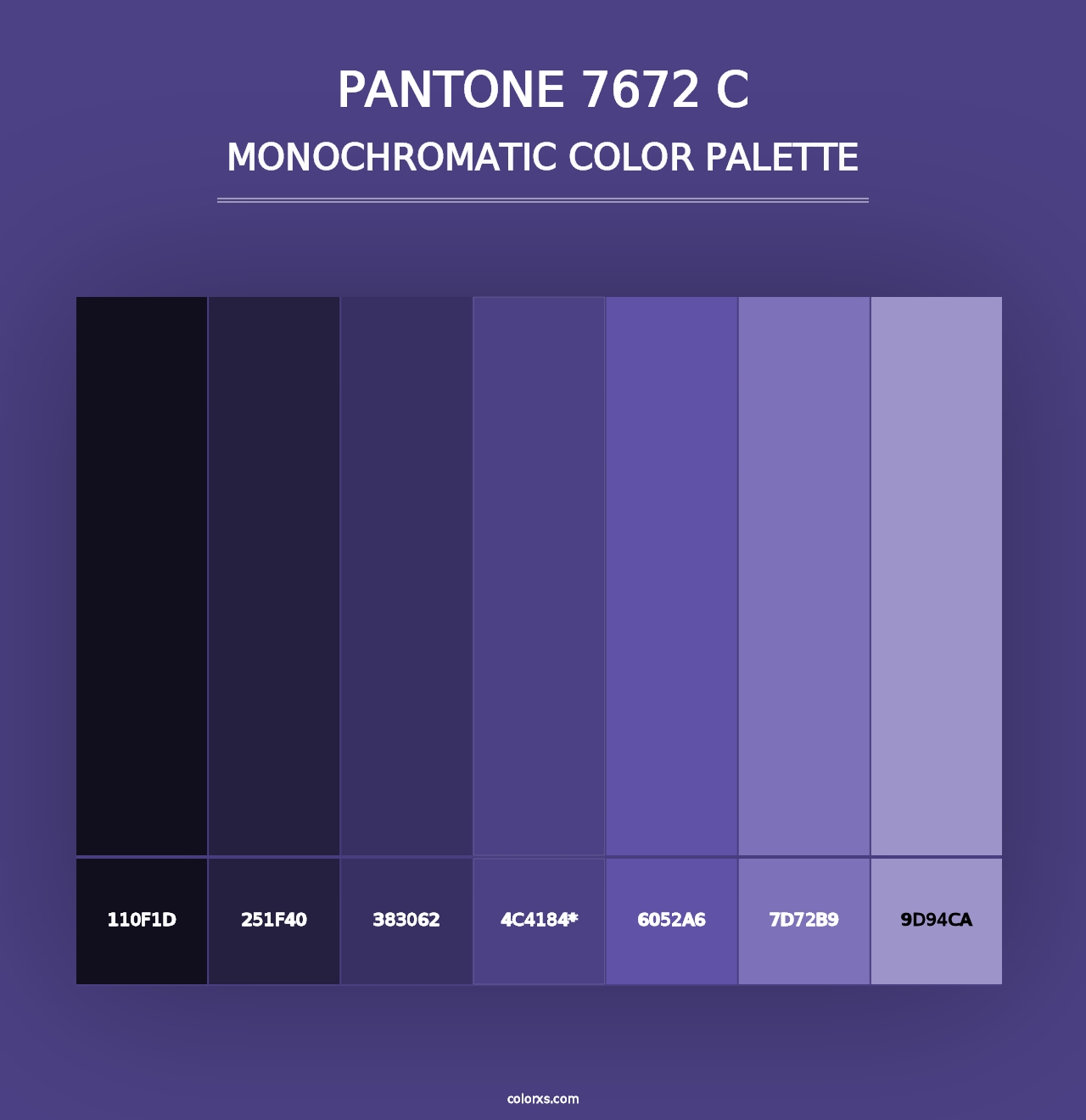 PANTONE 7672 C - Monochromatic Color Palette