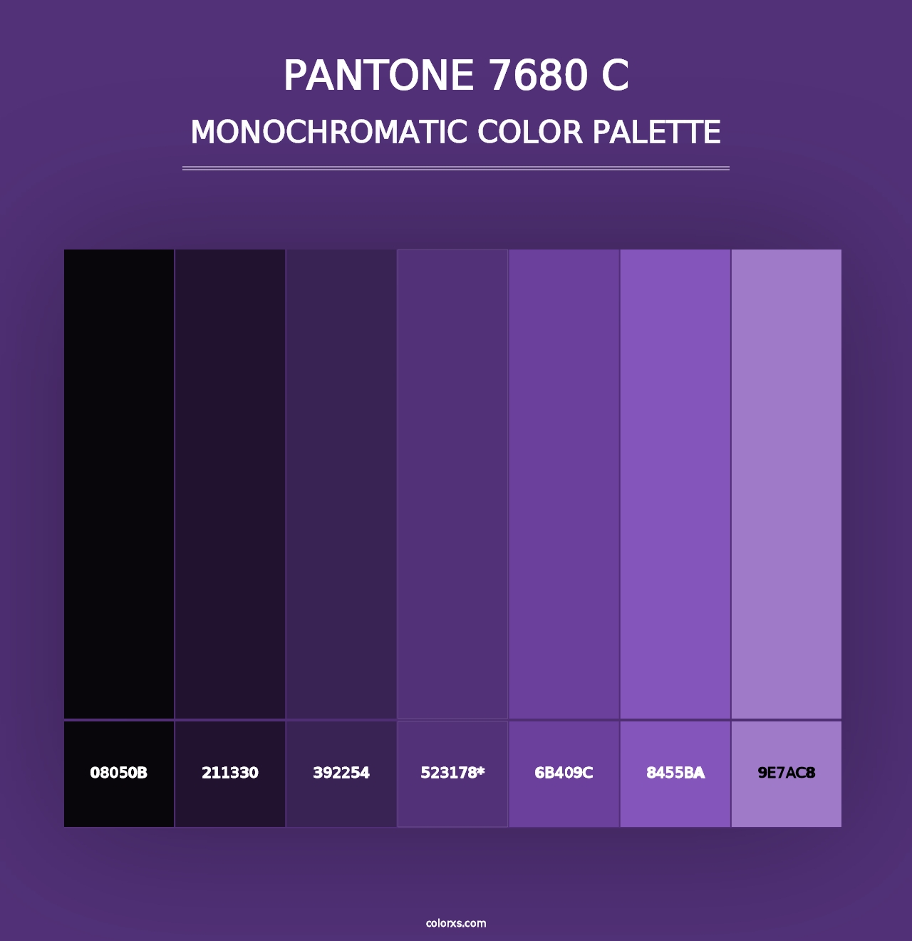 PANTONE 7680 C - Monochromatic Color Palette