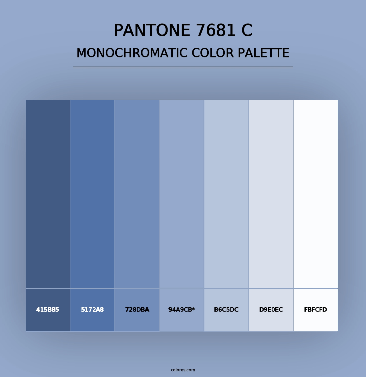 PANTONE 7681 C - Monochromatic Color Palette