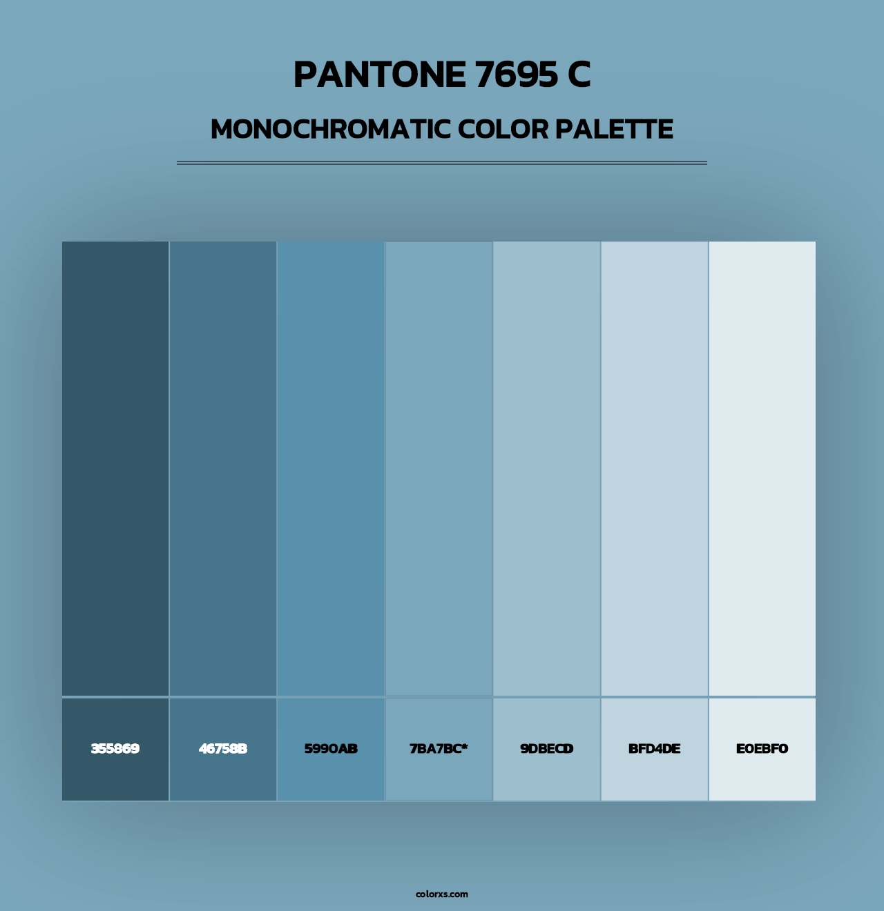 PANTONE 7695 C - Monochromatic Color Palette