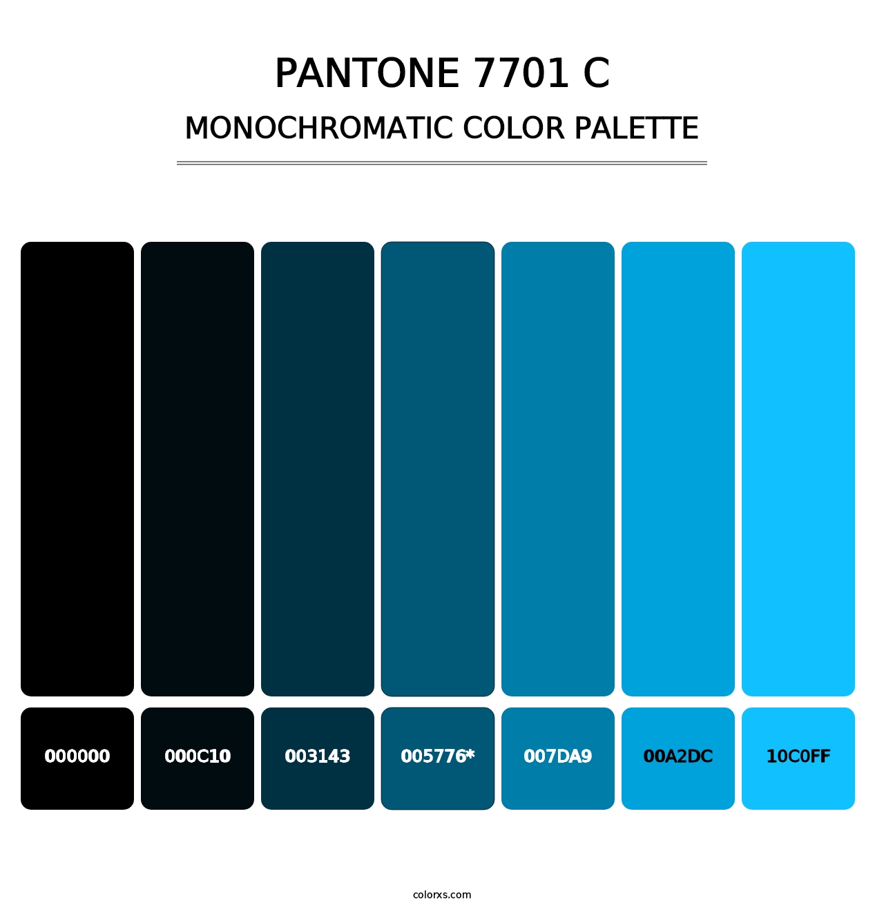 PANTONE 7701 C - Monochromatic Color Palette