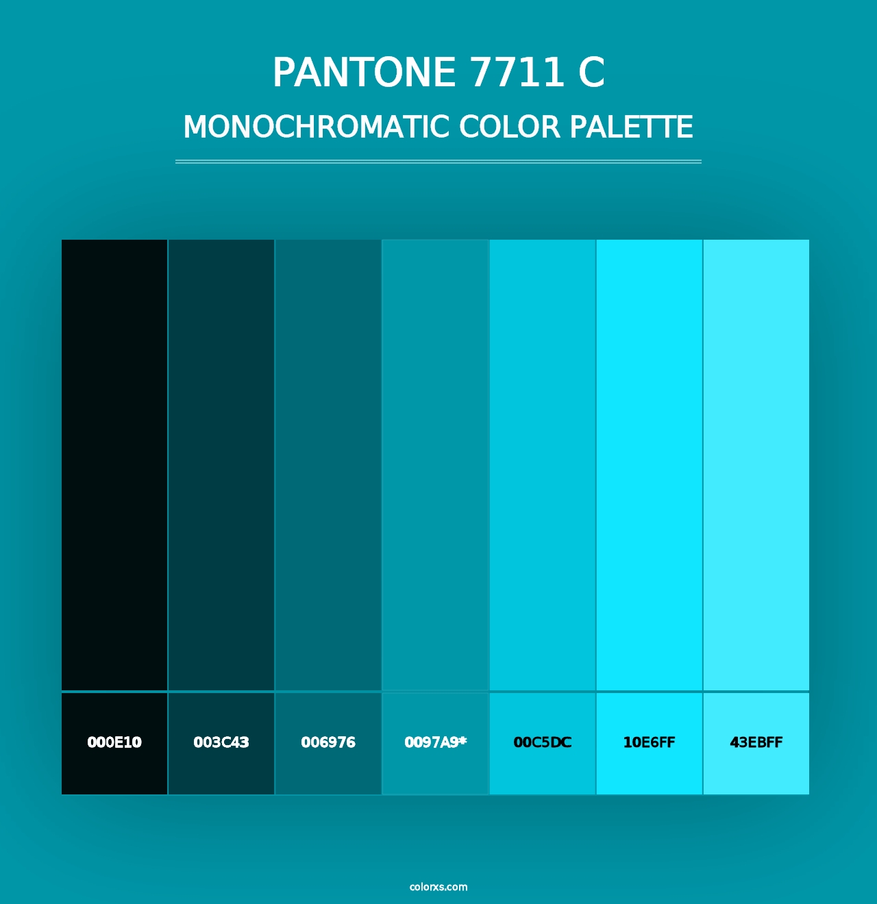 PANTONE 7711 C - Monochromatic Color Palette