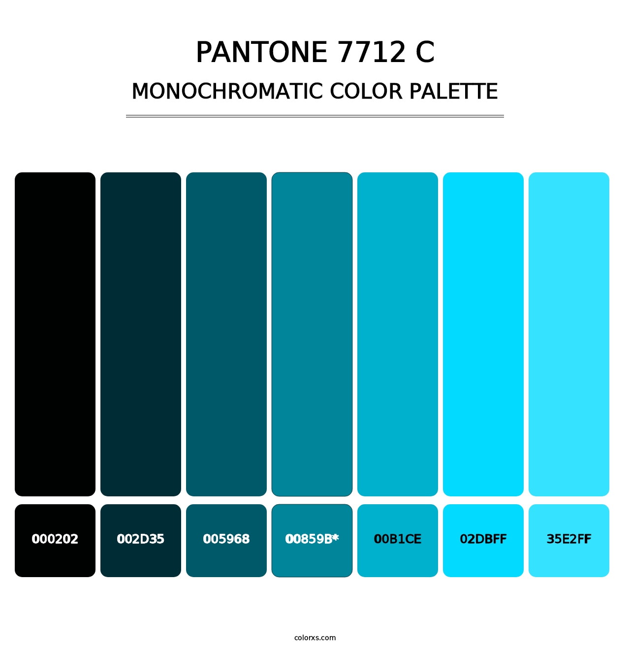 PANTONE 7712 C - Monochromatic Color Palette