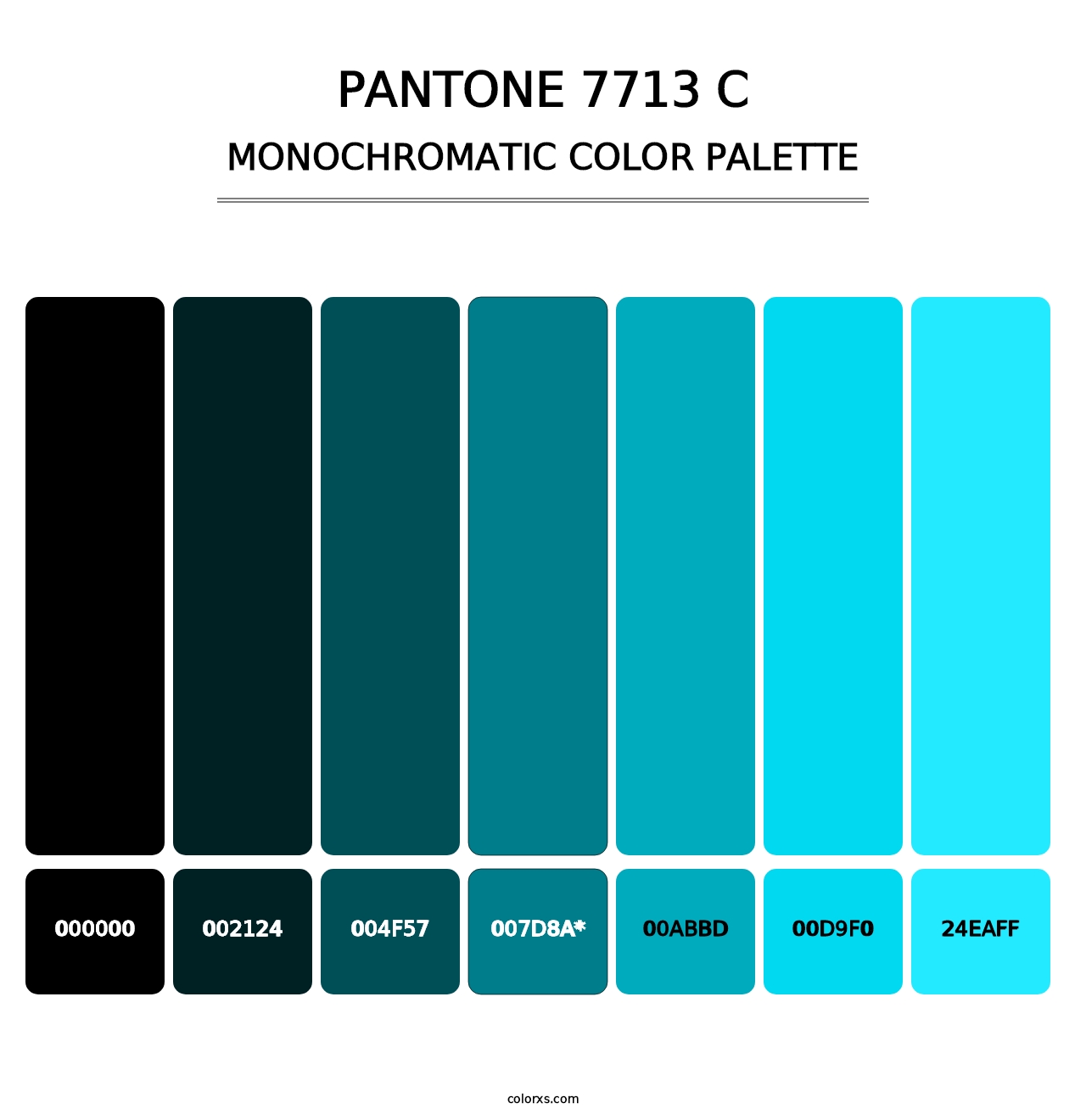 PANTONE 7713 C - Monochromatic Color Palette
