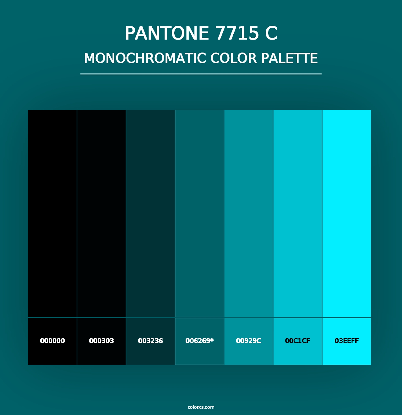 PANTONE 7715 C - Monochromatic Color Palette