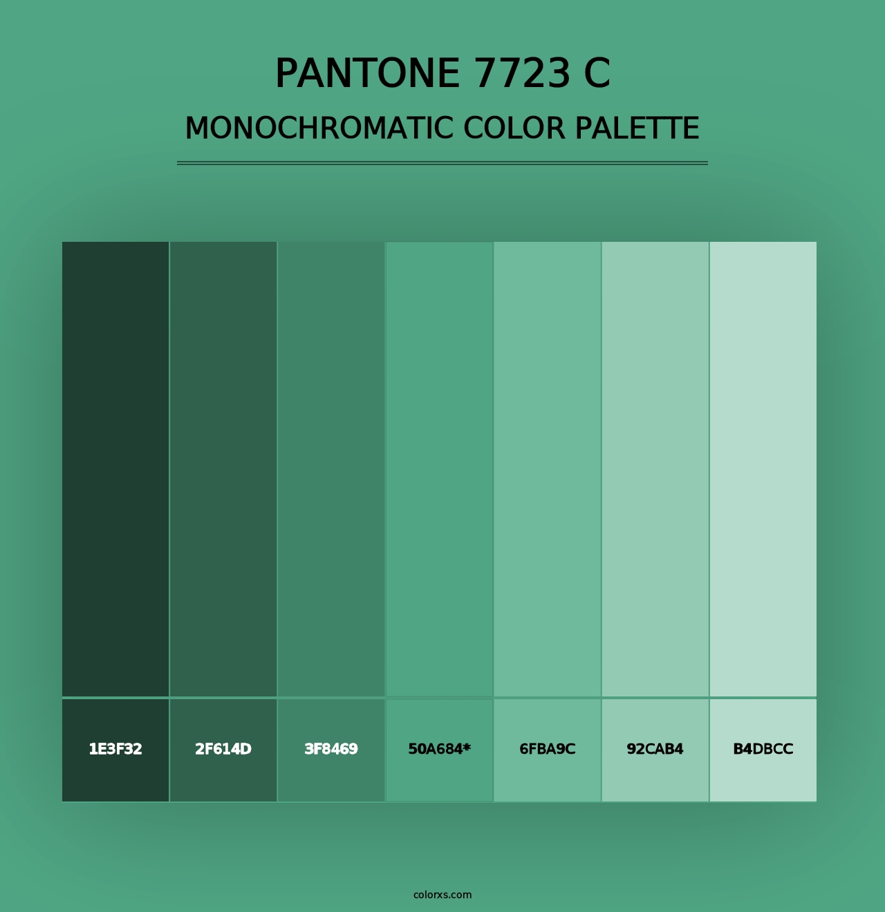 PANTONE 7723 C - Monochromatic Color Palette