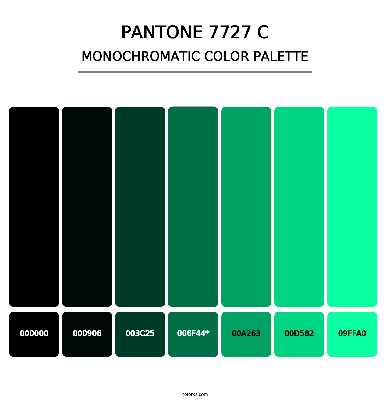 PANTONE 7727 C - Monochromatic Color Palette