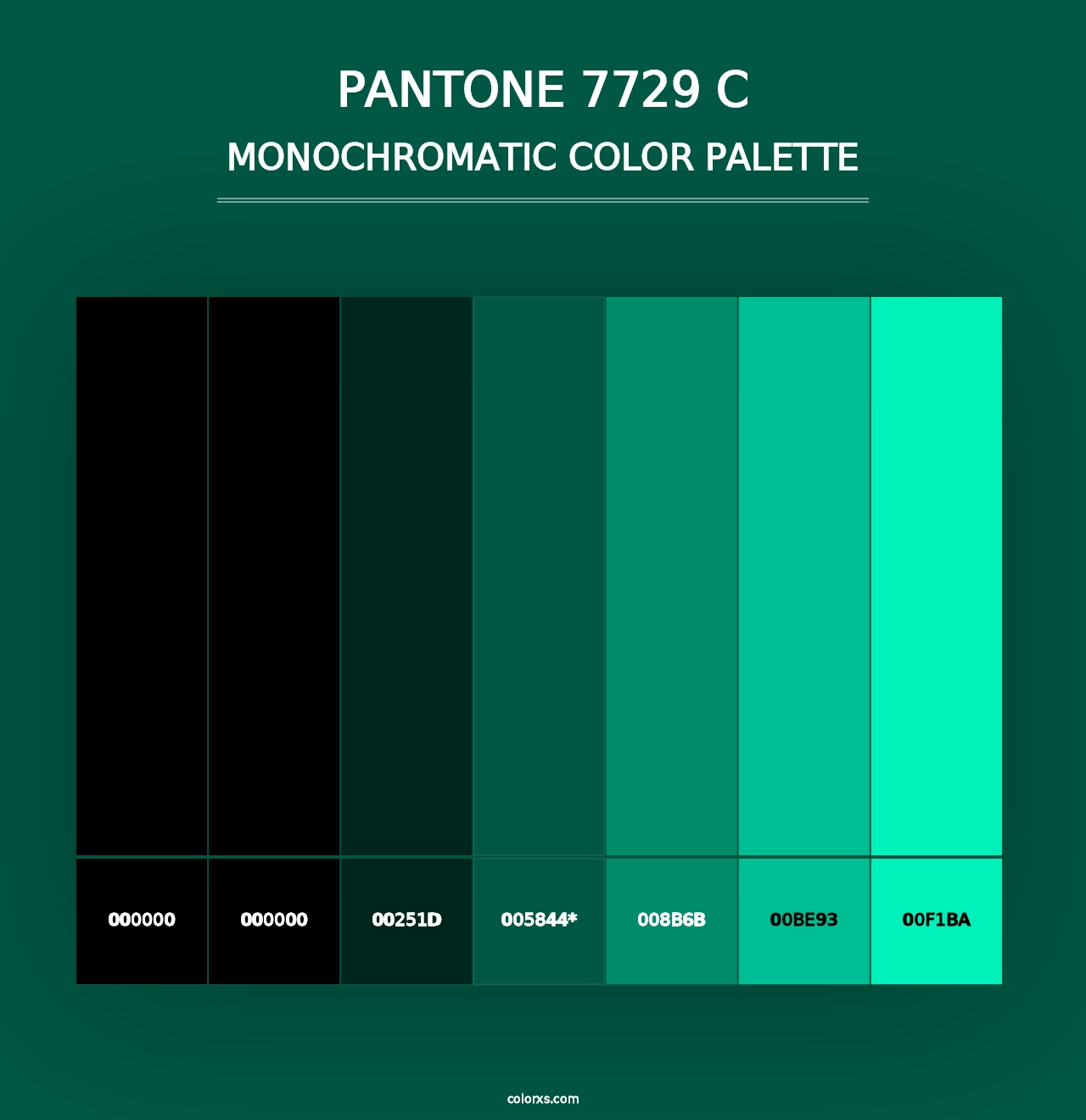 PANTONE 7729 C - Monochromatic Color Palette