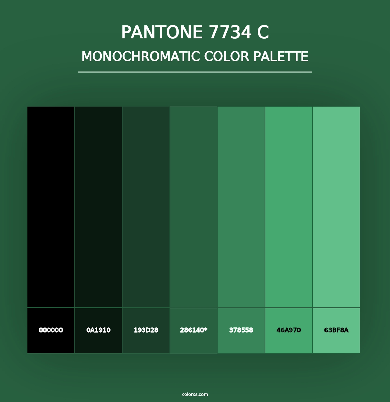 PANTONE 7734 C - Monochromatic Color Palette