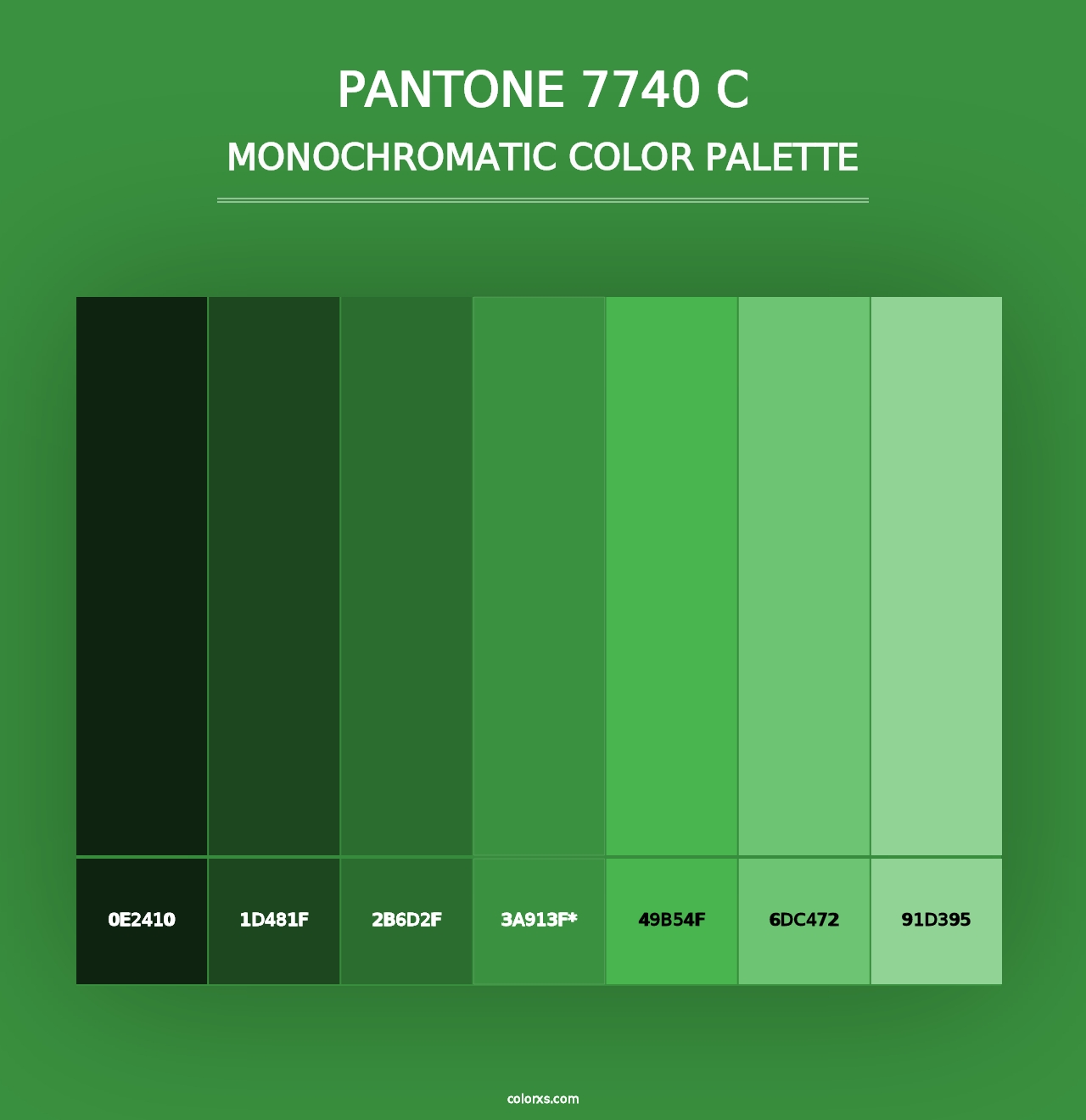 PANTONE 7740 C - Monochromatic Color Palette