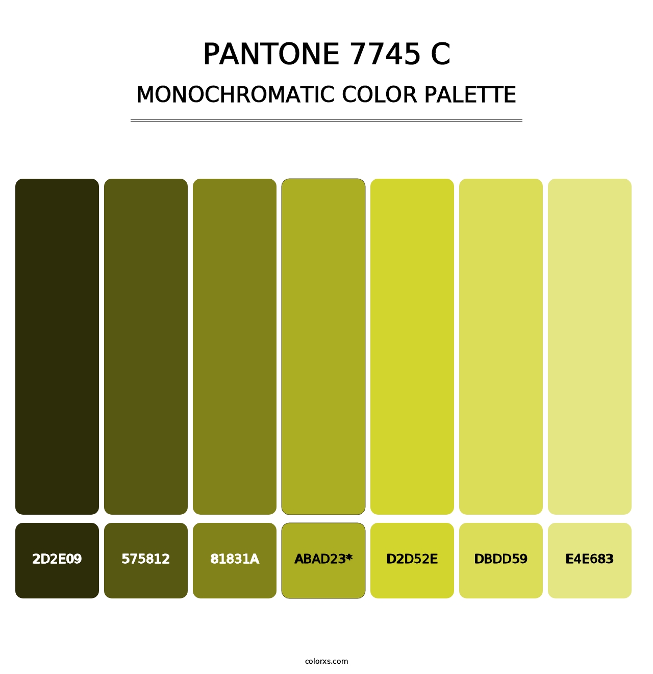 PANTONE 7745 C - Monochromatic Color Palette