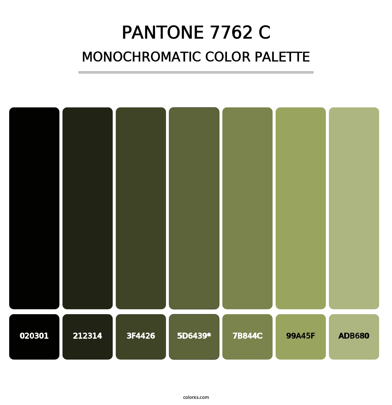 PANTONE 7762 C - Monochromatic Color Palette