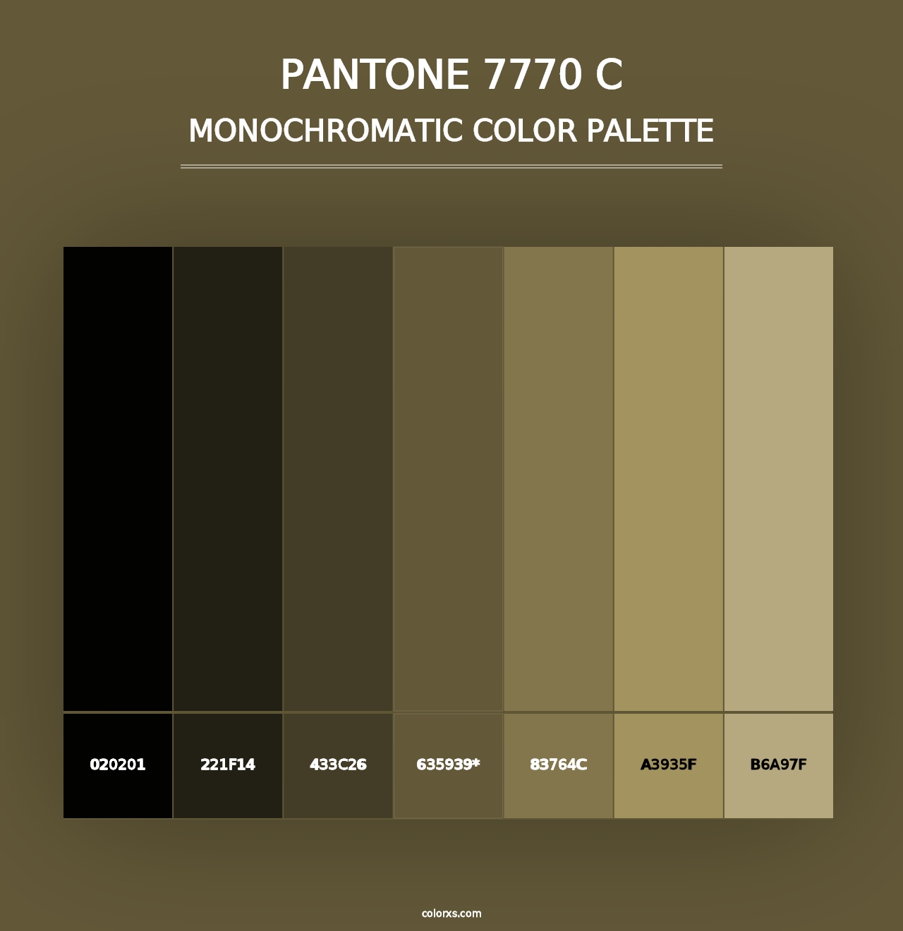 PANTONE 7770 C - Monochromatic Color Palette