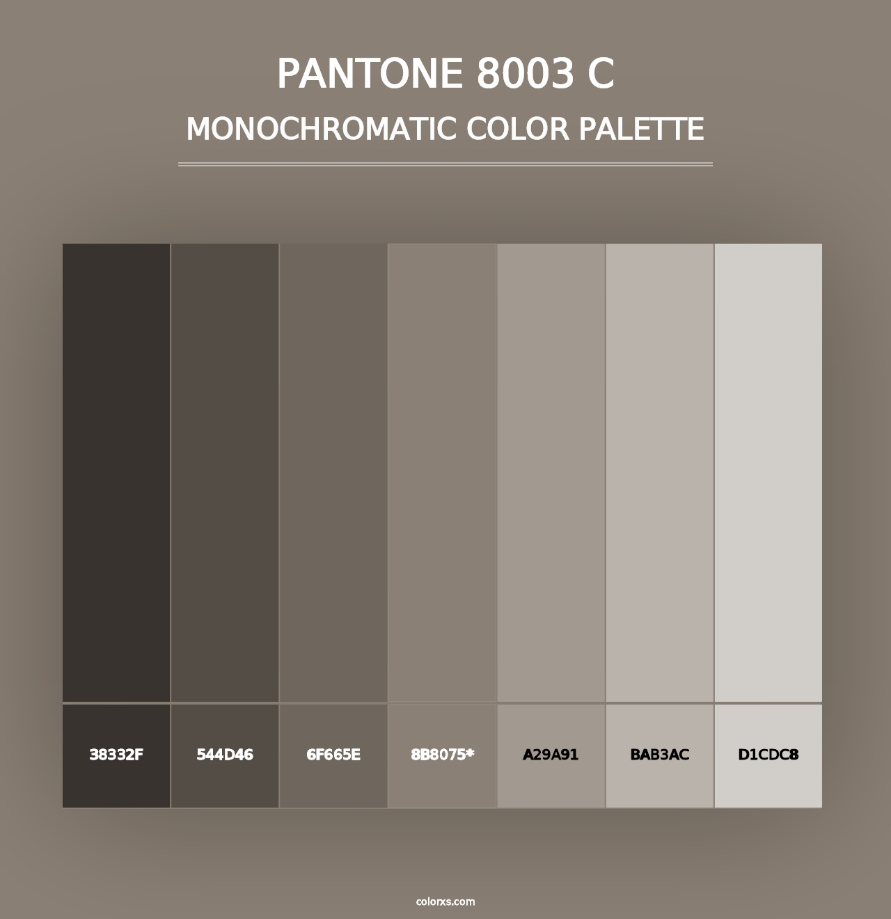 PANTONE 8003 C - Monochromatic Color Palette