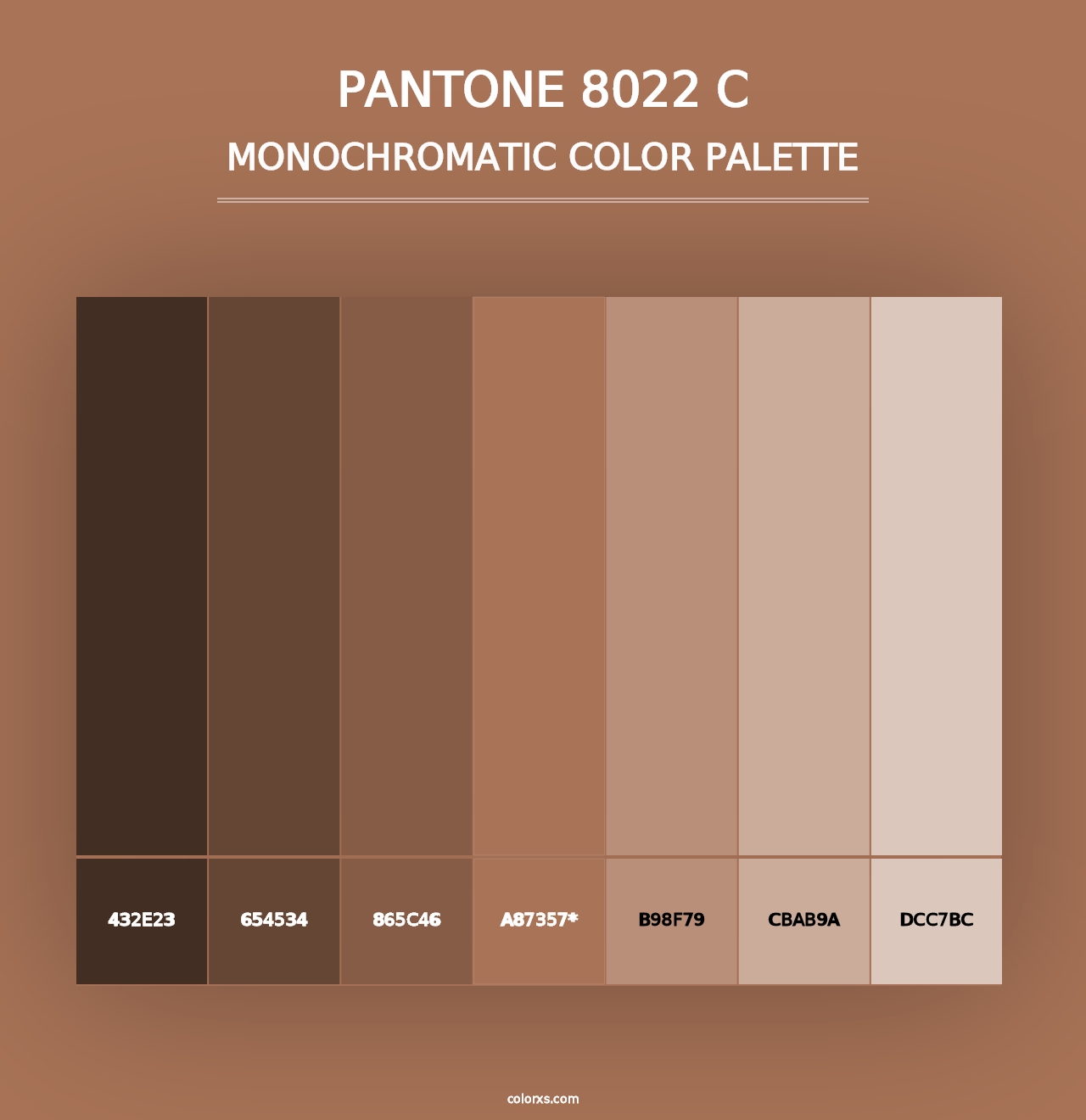 PANTONE 8022 C - Monochromatic Color Palette