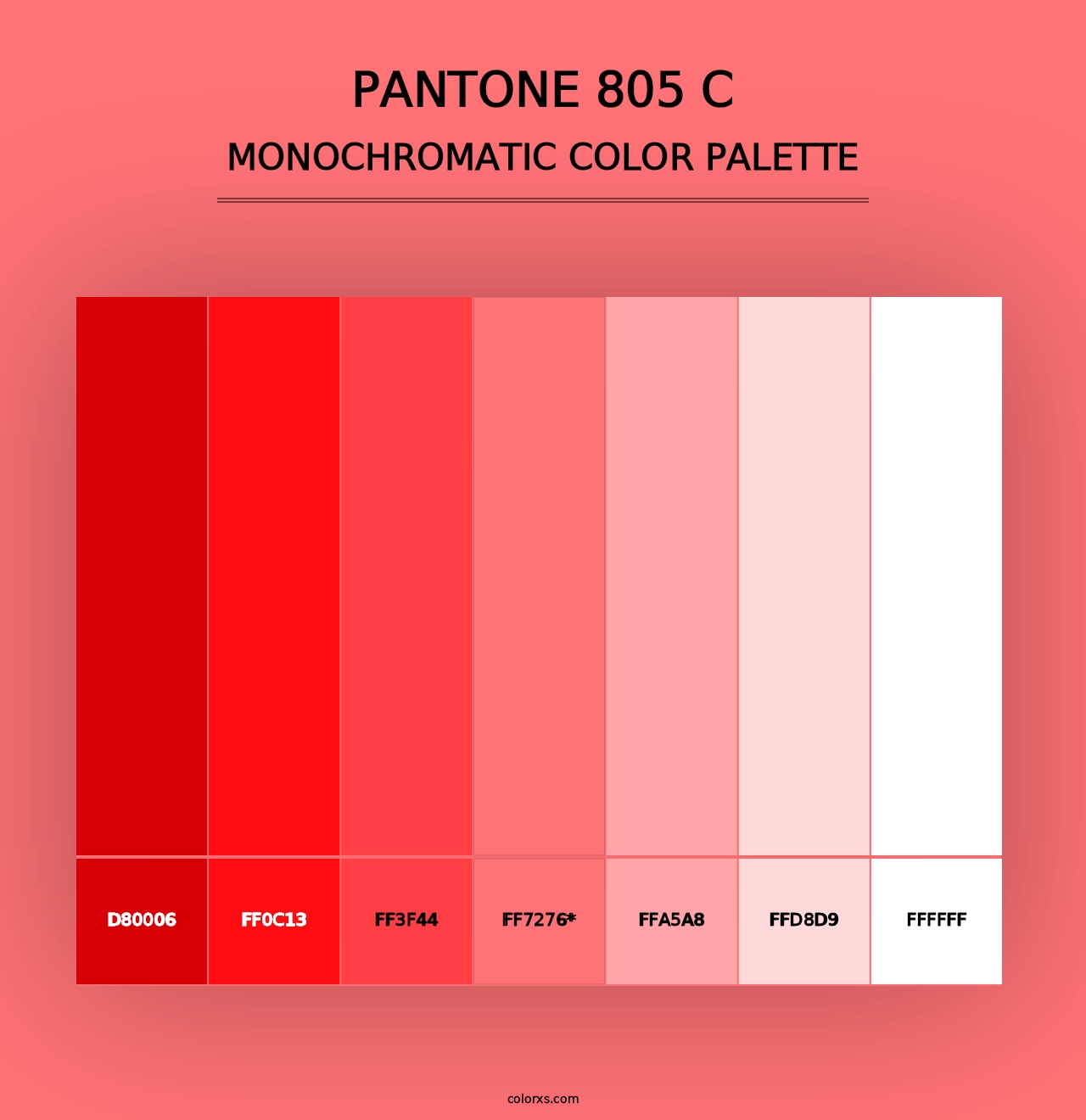 PANTONE 805 C - Monochromatic Color Palette