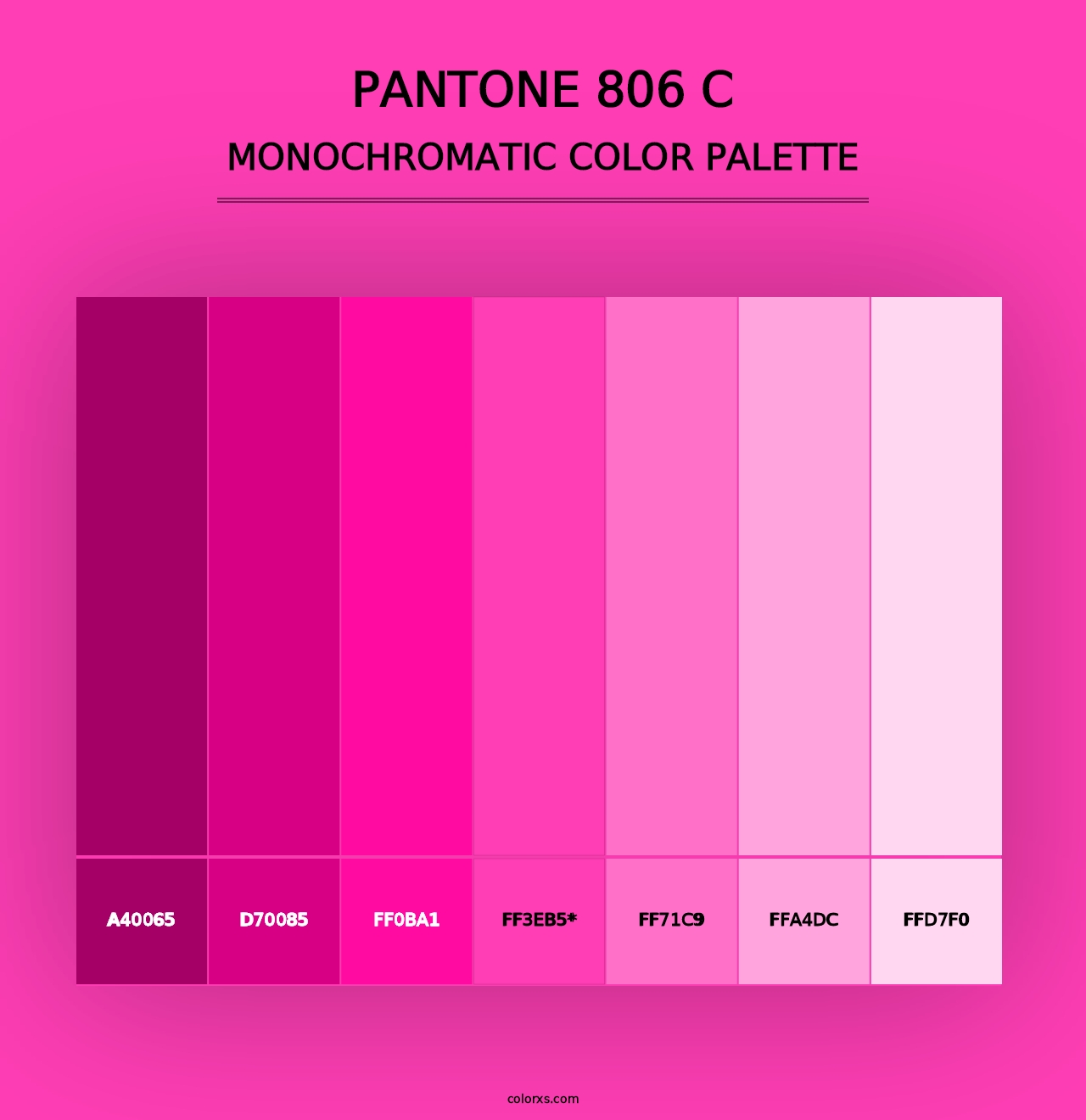 PANTONE 806 C - Monochromatic Color Palette